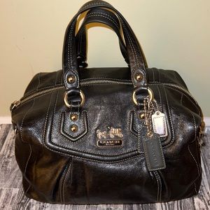 Black leather COACH handbag
